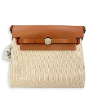 Herbag 20 Ecru-Beige/Fauve in Vache Hunter/Toile, Palladium hardware