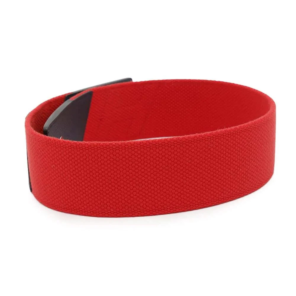 HERMES Belt Croisier H Red/Navy Canvas Epsom Size 75