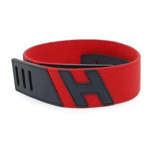 HERMES Belt Croisier H Red/Navy Canvas Epsom Size 75