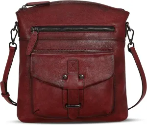 HESHE Leather Crossbody Bags for Women Satchel Purses Shoulder Purses and Handbags Cross Body Bag with Multi Pockets