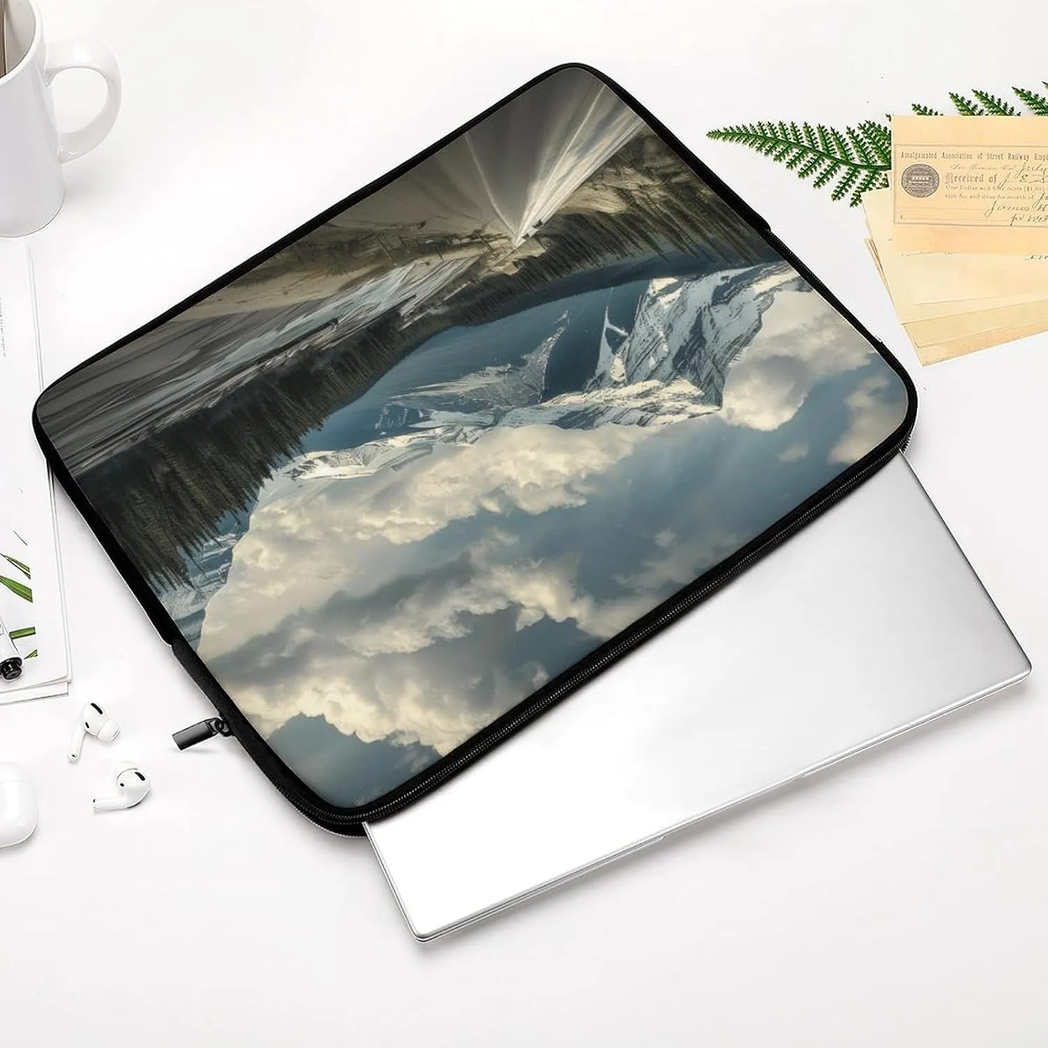 Highway Mountains Forest Laptop Sleeve 13/15 Inch Durable Briefcase Cover Shockproof Protective Case Handbags Portable Laptop Bag
