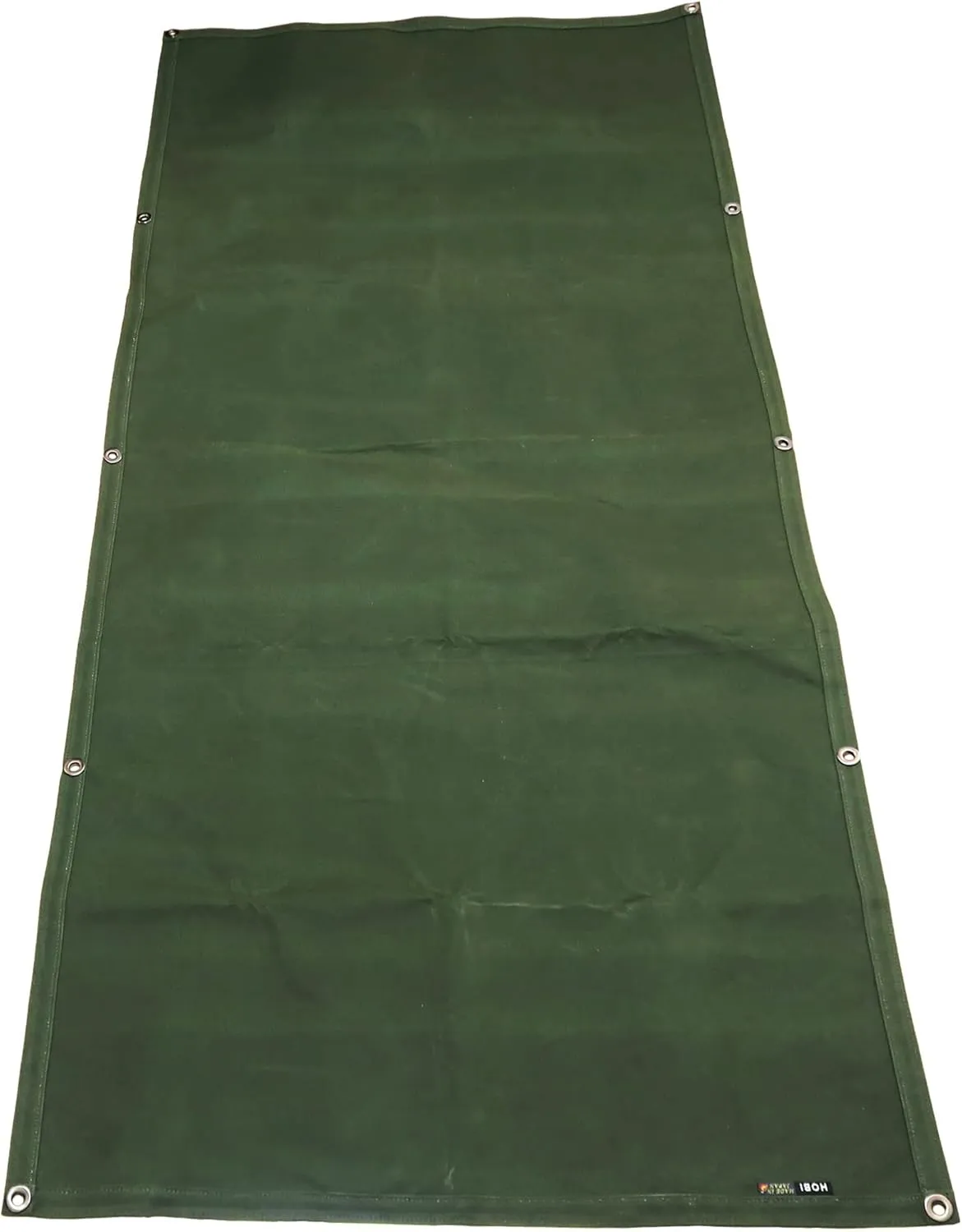 HOBI Canvas Tarp L 6'×2.6’, [Made in Japan] 15 Oz. 35 Mil Thick Premium Canvas(Shuttle Loom) Waterproof Paraffin Coating Big Grommet×10 [Rough＆Tough] Super Heavy Duty Olive drab【Survive TARP】