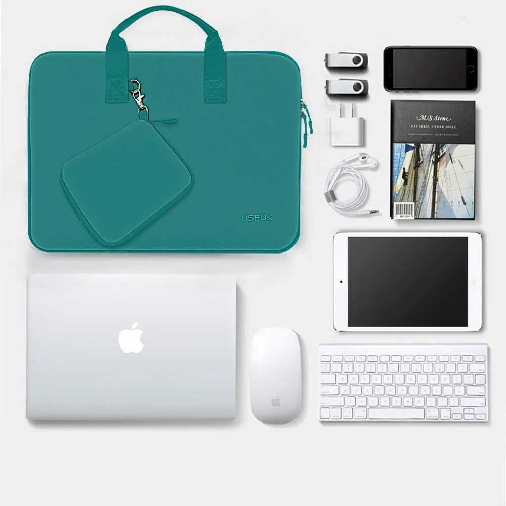 Hseok Laptop Sleeve 13.3-14 inch Case with Small Pouch, Neoprene Computer Bag Compatible with MacBook Pro 14" M4/M3/M2/M1 2025-2021, Mac Air/Pro 13.3" and Most 13-14 inch Notebooks,D02E01
