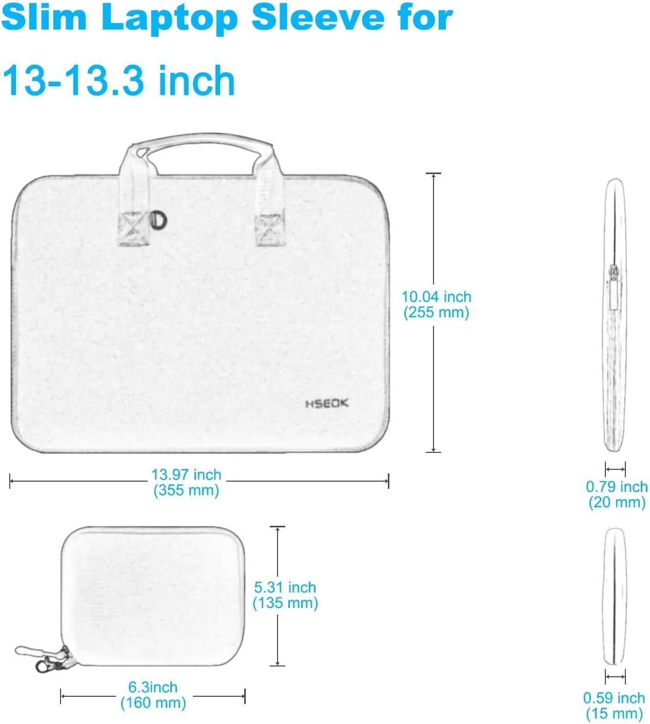 Hseok Laptop Sleeve 13.3-14 inch Case with Small Pouch, Neoprene Computer Bag Compatible with MacBook Pro 14" M4/M3/M2/M1 2025-2021, Mac Air/Pro 13.3" and Most 13-14 inch Notebooks,D02E01