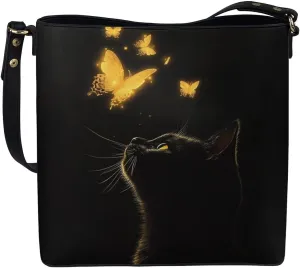 HUGS IDEA Boho Bags for Women Leather Handbag Shoulder Bucket Crossbody Purse
