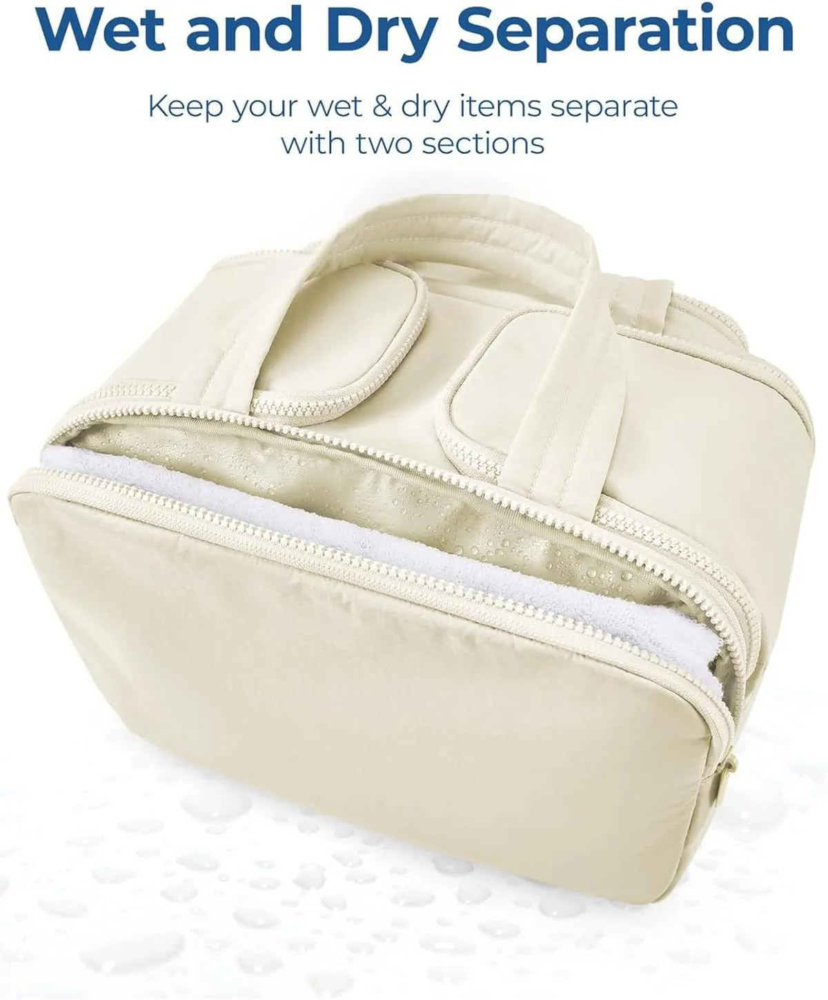 Humidity Travel Cosmetic Bag, Humidityt Large Capacity Wide-Open Travel Cosmetic Bag, 0.6lb Ultra Lightweight Toiletry Bag Organizer With Handle for Traveling, Accessories, Toiletries (Black)