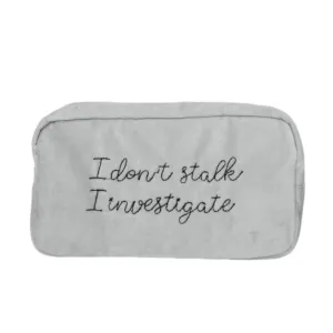 I Investigate Large Velvet Bag