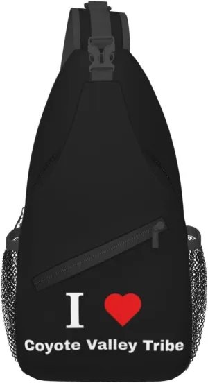 I Love Coyote Valley Tribe Crossbody Bags For Women Men Chest Backpack Gym Shoulder Bag Travel Outdoor Sports Casual Crossbody Bags