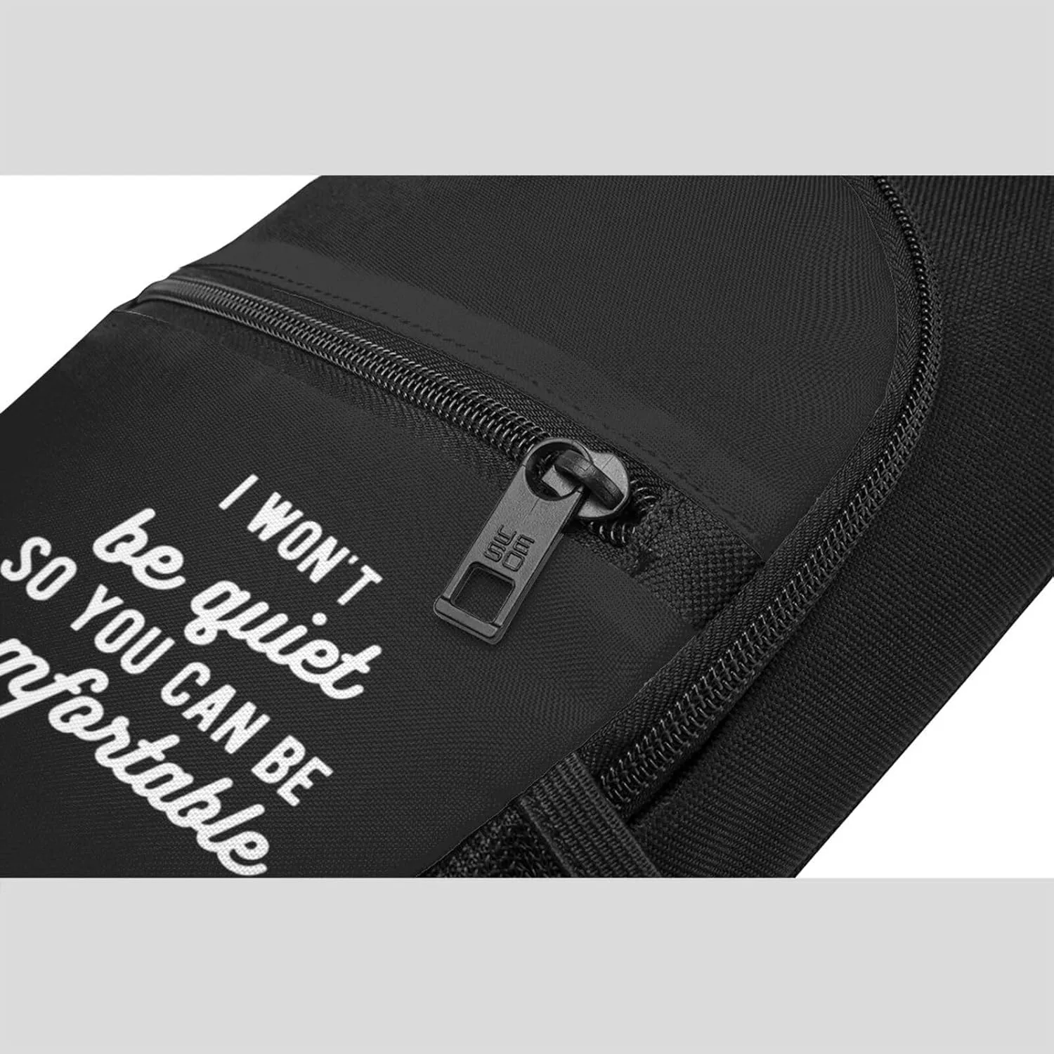 I Wont Be Quiet So You Can Be Comfortable Unisex Chest Bag Lightweight Crossbody Shoulder Bag Travel Pocket Black