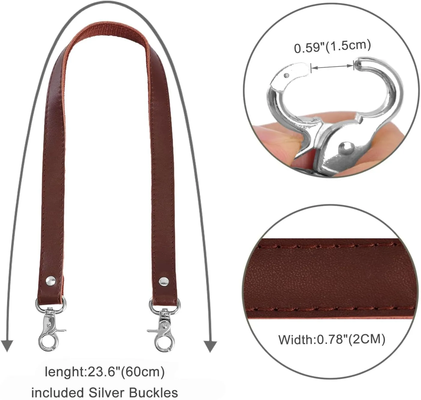 IBWel 2pcs 38 Inch Black Leather Replacement Handles Purses Straps Handbags Shoulder Bag Strap with Antique Bronze/Gold/Sliver/Gun Tone Hardware Swivel Lobster Buckles