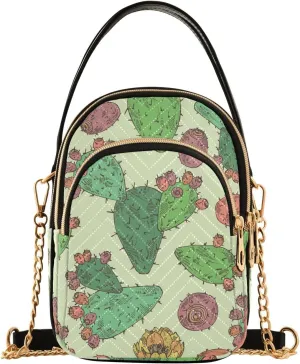 Indian Prickly Pear Plant Design Crossbody Bags Shoulder Bag for Women Stylish Ladies Messenger Bags Cell Phone Purse and Handbags Wallet