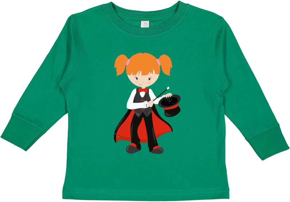 inktastic Magician Girl, Orange Hair, Magic Wand, Toddler Long Sleeve T-Shirt