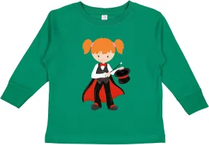 inktastic Magician Girl, Orange Hair, Magic Wand, Toddler Long Sleeve T-Shirt