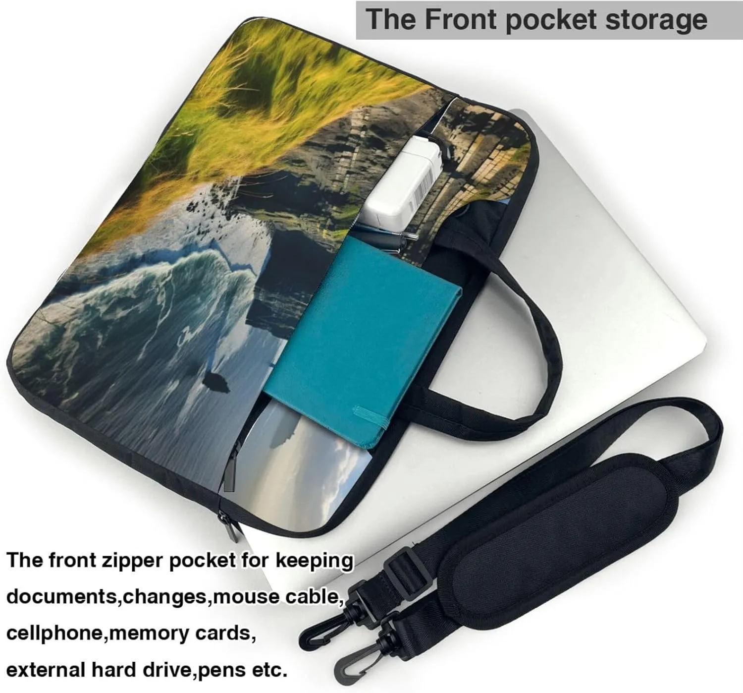 Ireland Outdoors County Clare The Cliffs Portable Single-Shoulder Laptop Bag With Hand - Held Option For 13-15.6 Inch Laptops