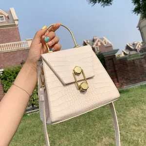 Iron Handle Design Crocodile Pattern MINI PU Leather Crossbody Bags For Women 2020 Shoulder Handbags Female Travel Chain Bag
