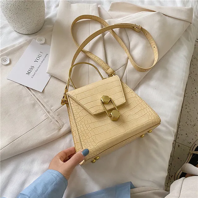 Iron Handle Design Crocodile Pattern MINI PU Leather Crossbody Bags For Women 2020 Shoulder Handbags Female Travel Chain Bag