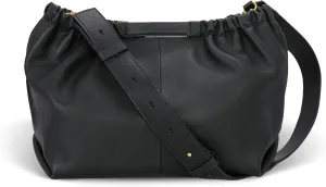 Iswee Black Leather Hobo Bags for Women Soft Leather Crossbody Purse Designer Handbags Tote Bag