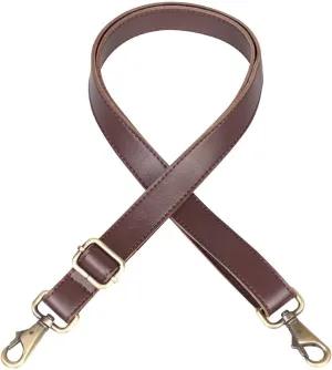 JAKAGO 140cm Universal Replacement PU Leather Shoulder Strap Adjustable Bag Strap with Metal Swivel Hooks for Crossbody Bag Briefcase Messenger Bag DIY Purse Making (Brown)