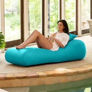 Jaxx Arlo Outdoor Bean Bag Sun Lounger - Pool and Patio Chaise Recliner, Cancun Blue