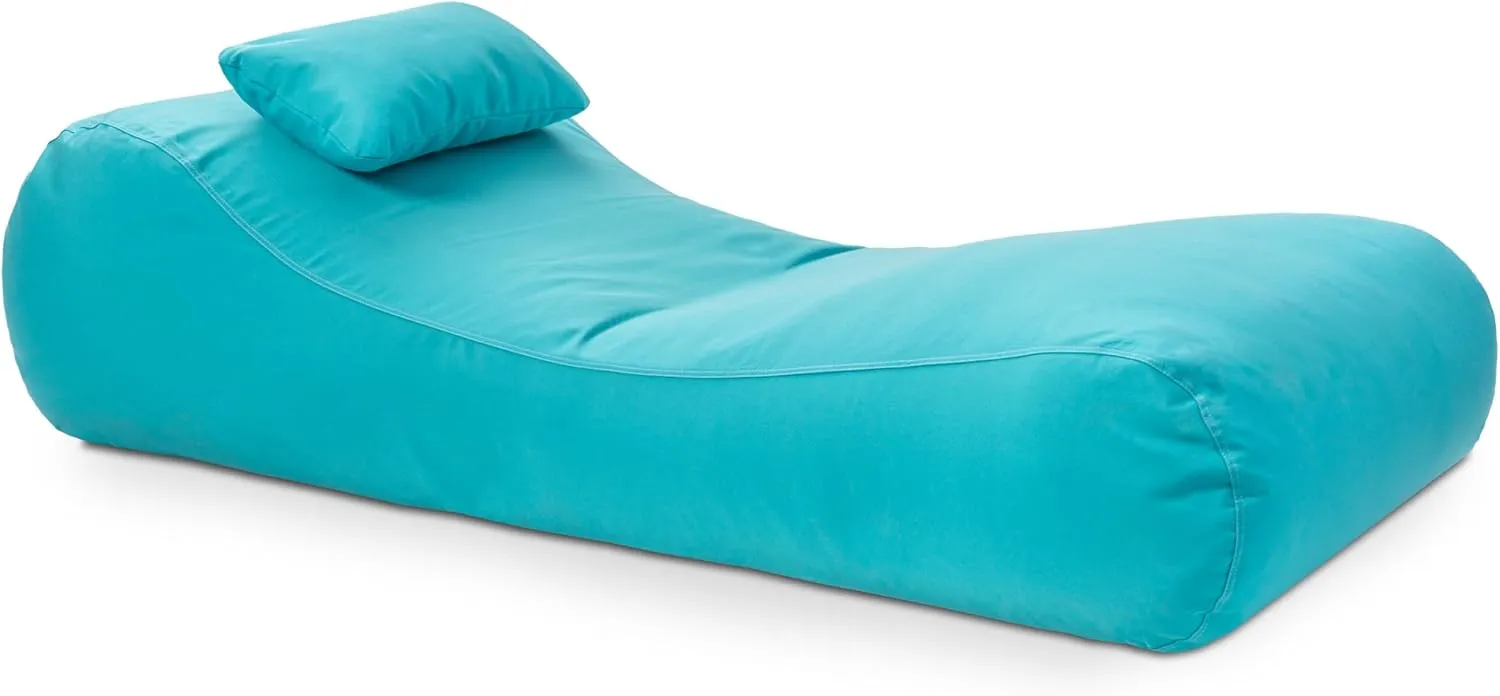 Jaxx Arlo Outdoor Bean Bag Sun Lounger - Pool and Patio Chaise Recliner, Cancun Blue