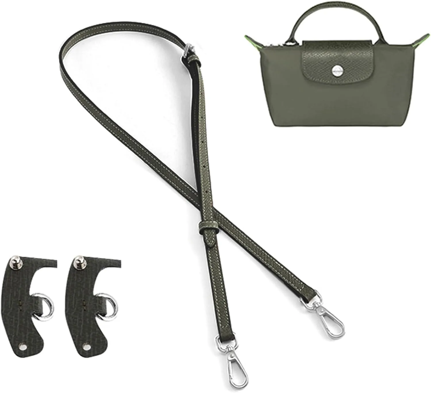 Jiesinlov Leather Bag Shoulder Strap Replacement Crossbody Adjustable Conversion Kit Fit for Mini Pouch