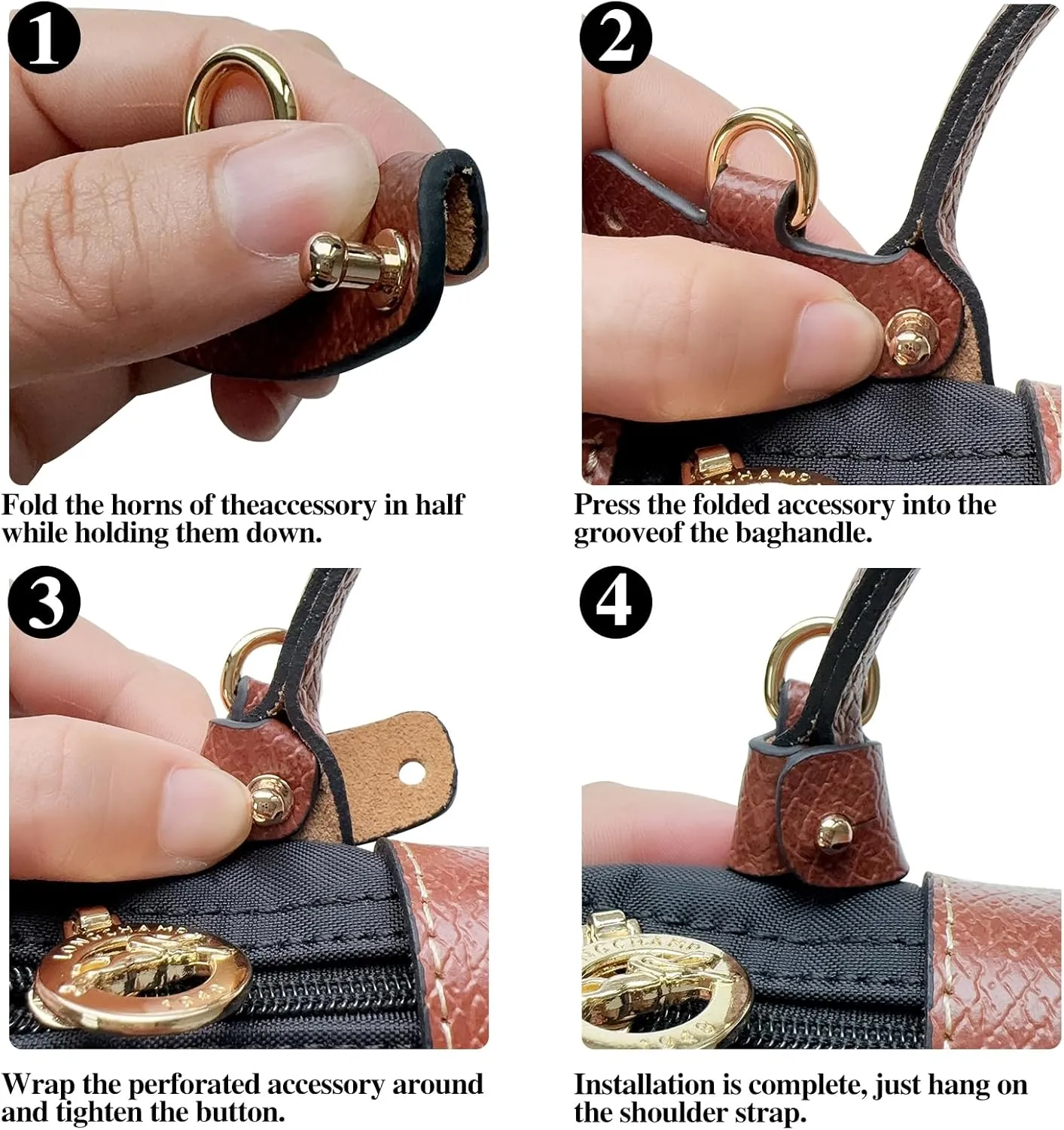 Jiesinlov Leather Bag Shoulder Strap Replacement Crossbody Adjustable Conversion Kit Fit for Mini Pouch