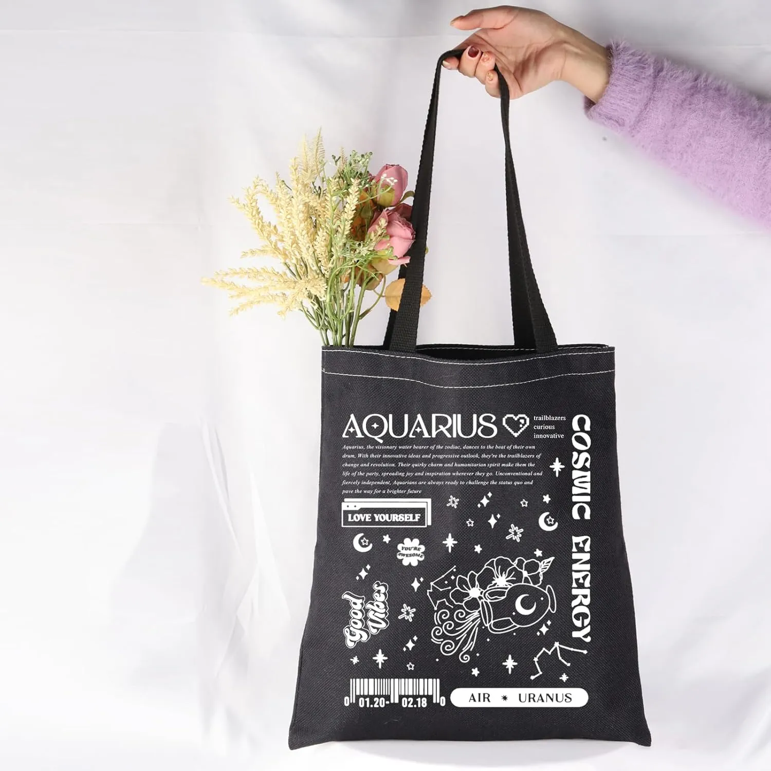 JNIAP Zodiac Sign Gift 12 Constellation Birthday Gift for Astrology Lover Horoscope Tote Bag