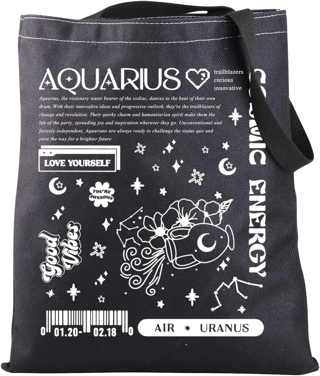 JNIAP Zodiac Sign Gift 12 Constellation Birthday Gift for Astrology Lover Horoscope Tote Bag