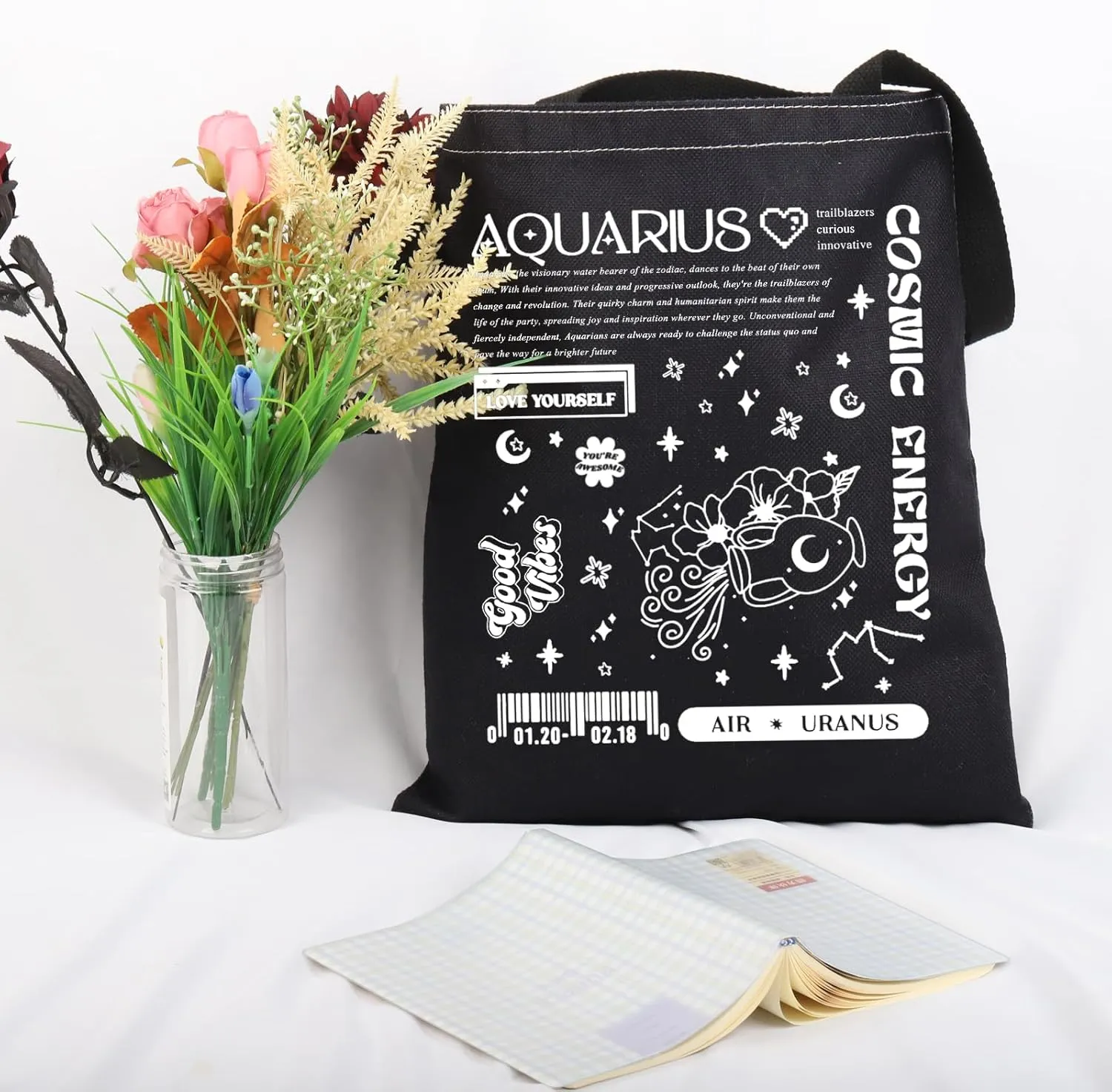 JNIAP Zodiac Sign Gift 12 Constellation Birthday Gift for Astrology Lover Horoscope Tote Bag