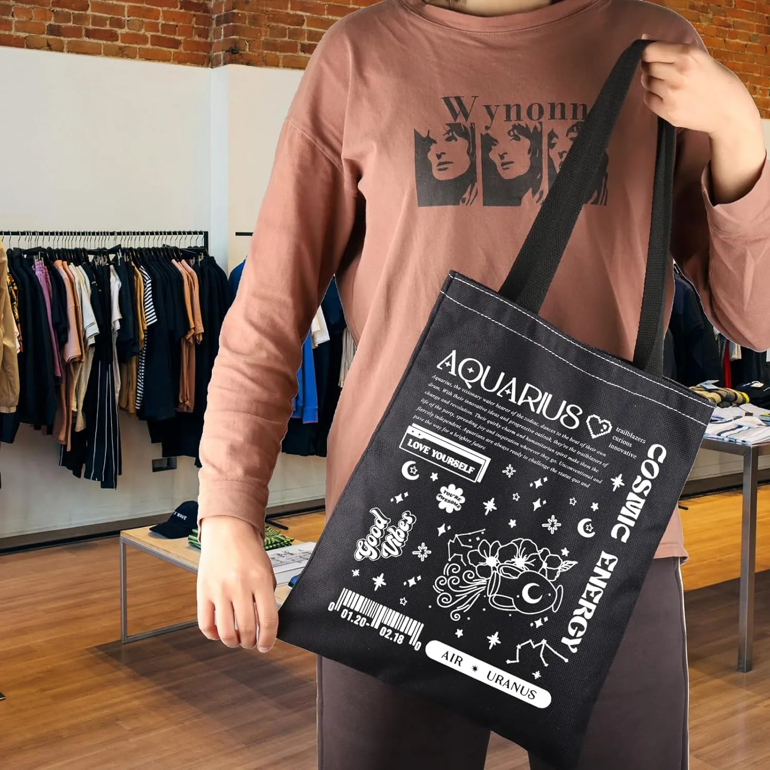 JNIAP Zodiac Sign Gift 12 Constellation Birthday Gift for Astrology Lover Horoscope Tote Bag