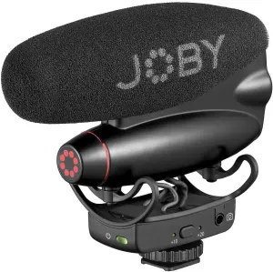 JOBY Wavo PRO DS Professional Directional Camera Microphone, Rycote Damping Mount, Low-Cut Filter, Integrated LEDs, USB Type-C, Black