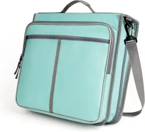 Joryin Zipper Binder with Shoulder Strap, 3-Ring Binders 3 Inch, 700 Sheet Capacity & Holds up to 14 Inch MacBook/Tablet, Multi-Pockets for School and Office Binder Organizer, Mint Green