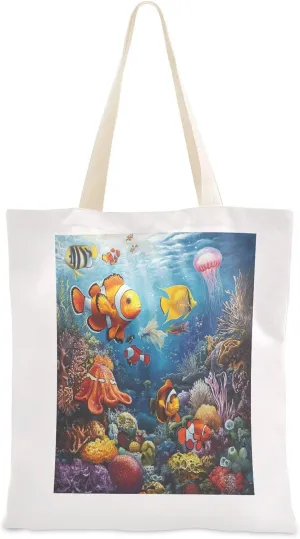 JSTEL Canvas Tote Bag for Women with Pocket,Canvas Tote Purse Shopping Bag
