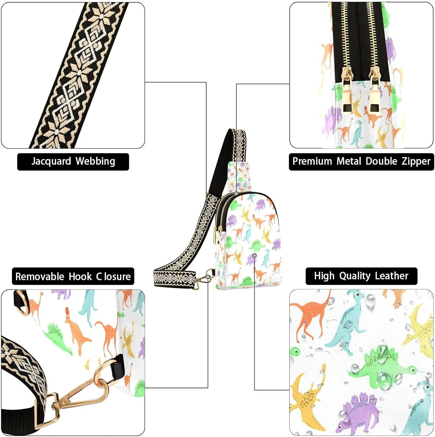 JSTEL Leather Crossbody Sling Bags for Women,Leather Crossbody Purses Leather Crossbody Bag Sling Purse