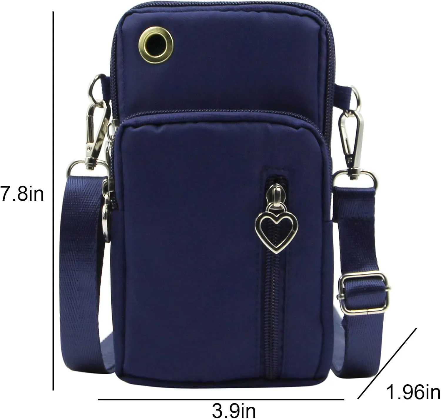 JUMISEE 3-Layers Crossbody Bag Cellphone Pouch Armband Wallet Nylon Smartphone Purse