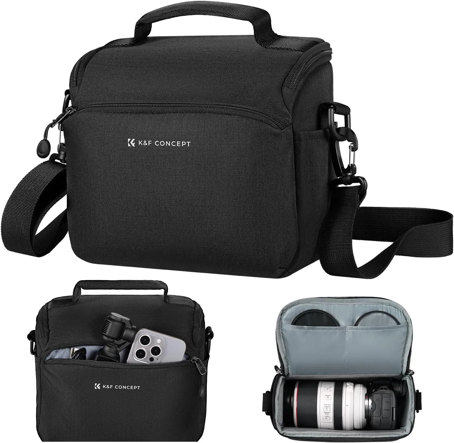 K&F Concept Camera Sling Bag Small Crossbody Camera Case DSLR/SLR/Cute Compact Shoulder Photography Bags for Photographers