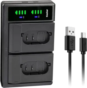 Kastar LTD2 USB Battery Charger Replacement for Leica BP-SCL4 16062 Rechargeable Lithium-Ion Battery, Leica BC-SCL4 Charger, Leica S, Leica Q2, Leica SL Series, Leica SL Typ 601 Camera