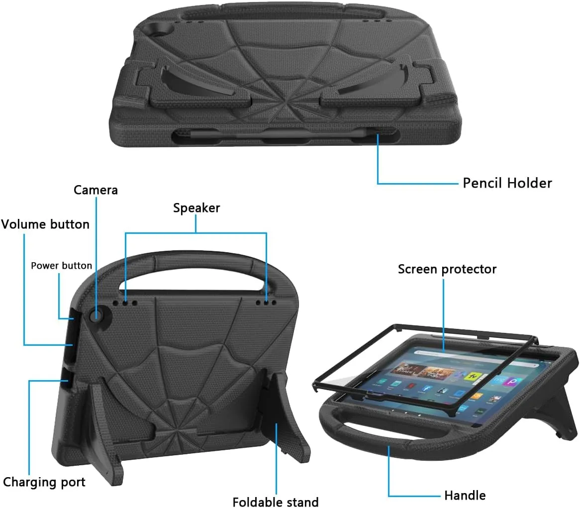 Kids Case for 11inch Tablets(Only 2023 Released 13th Gen Models),Not Fits Samsung iPad 11inch Tablets, Lightweight Shockproof EVA Case with Screen Protector Handle Stand - Black