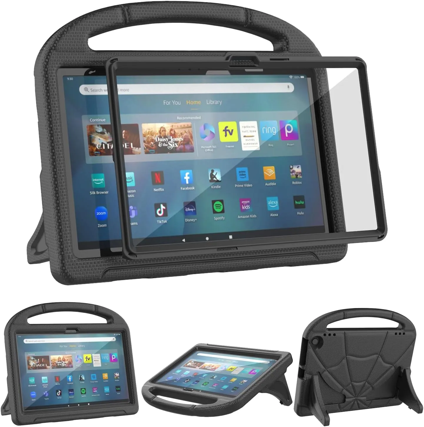 Kids Case for 11inch Tablets(Only 2023 Released 13th Gen Models),Not Fits Samsung iPad 11inch Tablets, Lightweight Shockproof EVA Case with Screen Protector Handle Stand - Black
