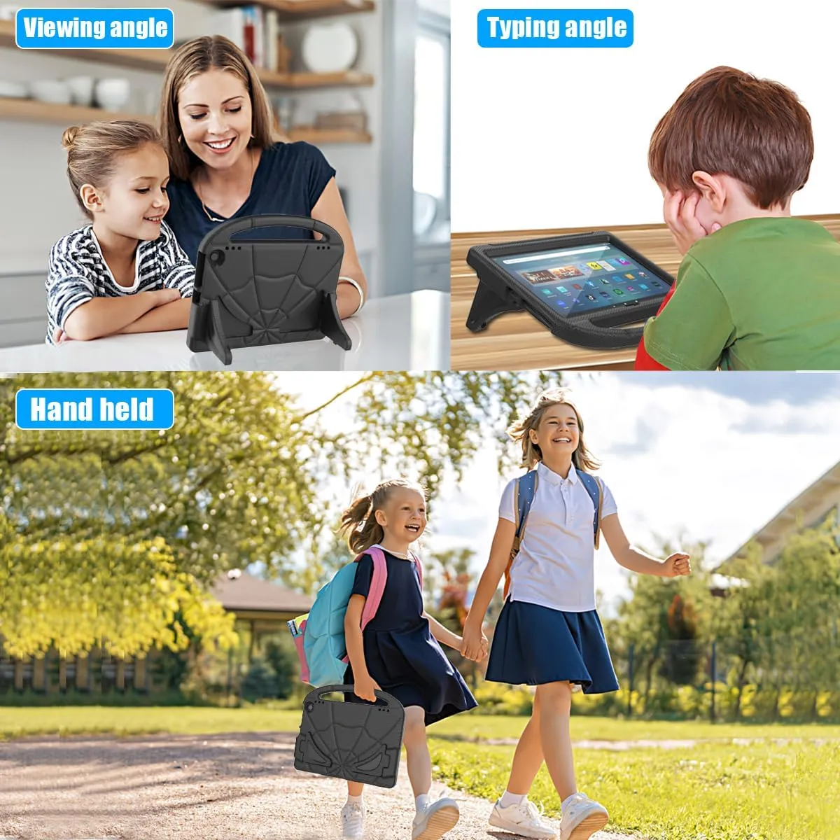 Kids Case for 11inch Tablets(Only 2023 Released 13th Gen Models),Not Fits Samsung iPad 11inch Tablets, Lightweight Shockproof EVA Case with Screen Protector Handle Stand - Black