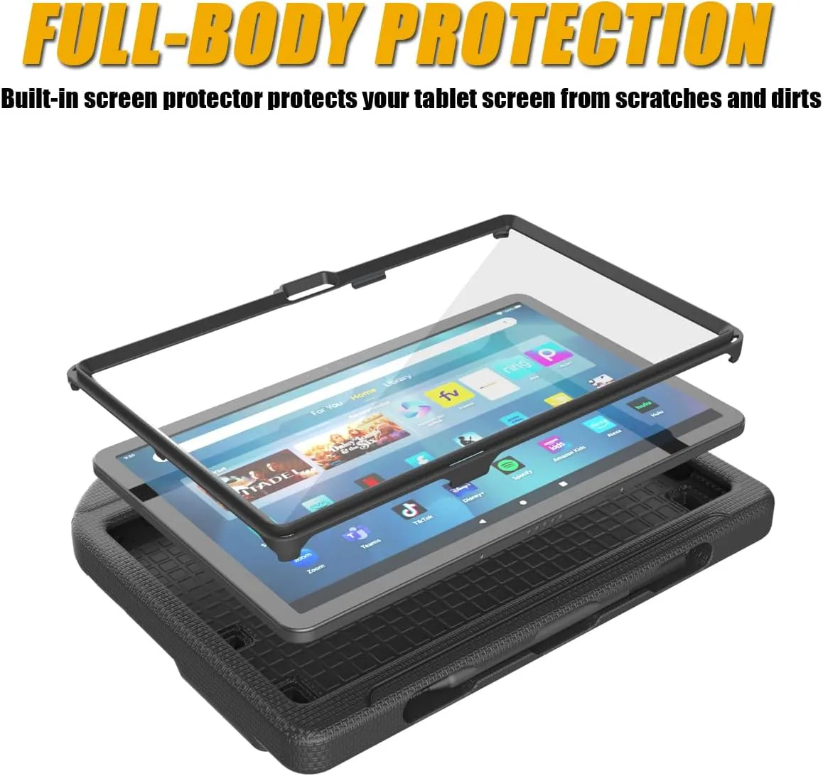 Kids Case for 11inch Tablets(Only 2023 Released 13th Gen Models),Not Fits Samsung iPad 11inch Tablets, Lightweight Shockproof EVA Case with Screen Protector Handle Stand - Black