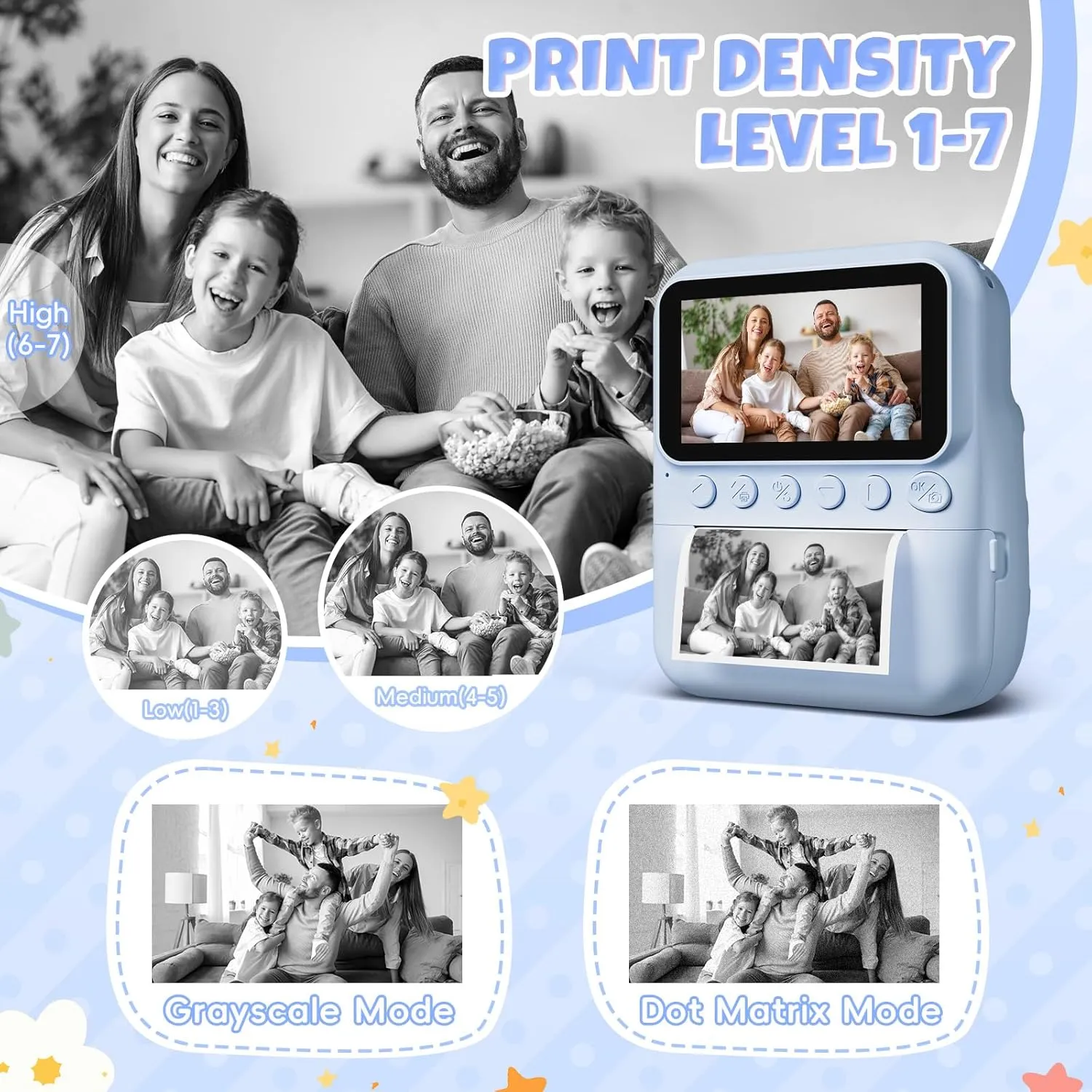 Kids Instant Print Camera, 3.0'' Screen, 48MP Photo, 1080P HD, Gift for 3-12 Year Old Girls & Boys (Blue) with 32GB Card
