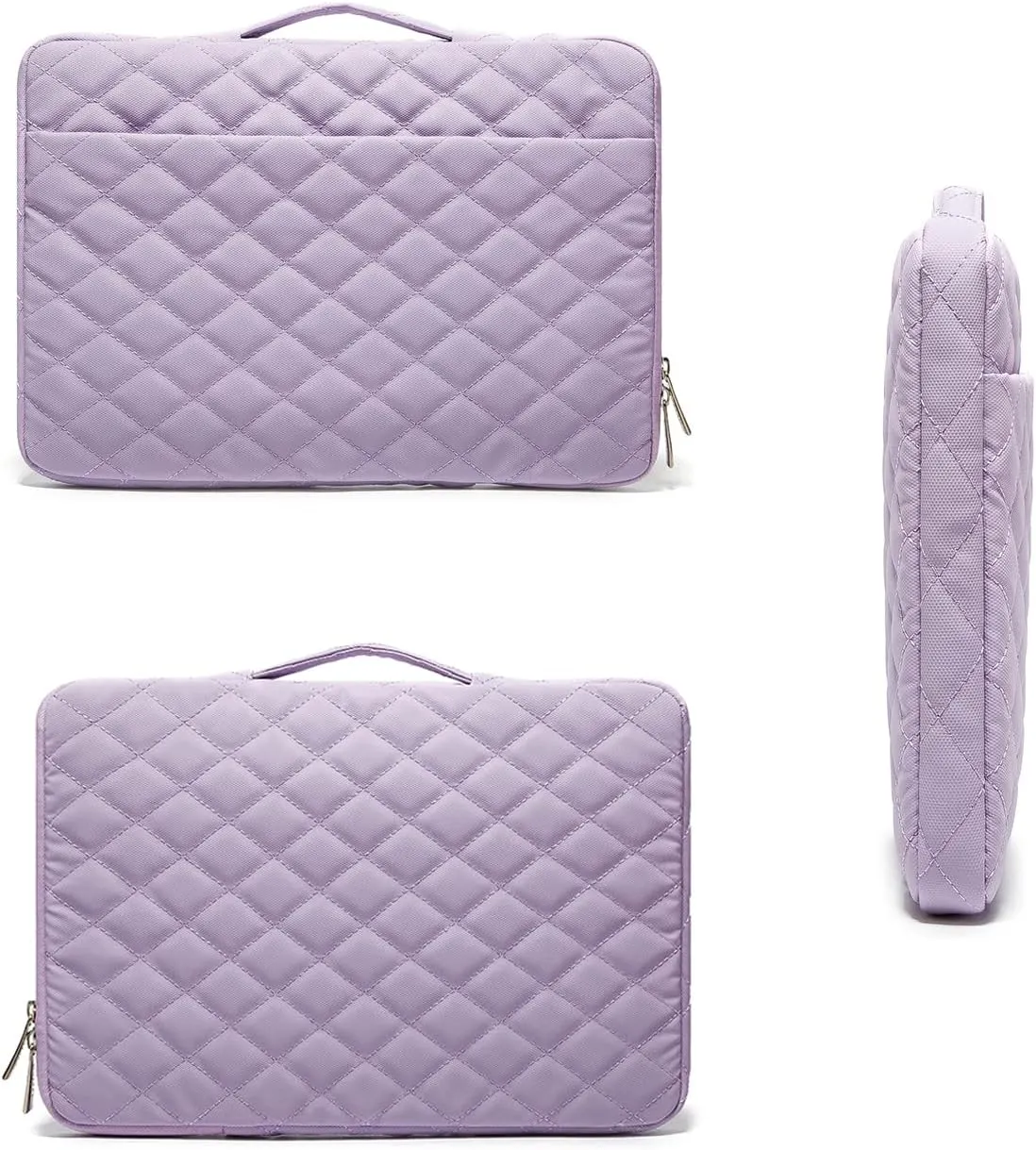 Kinmac 360° Heavy Duty Protective Laptop Computer Sleeve case Bag Cover with Handle for MacBook Pro 14 inch,14 inch-14.4 inch HP Lenovo Dell ASUS Acer Laptop (Purple Embroidery)