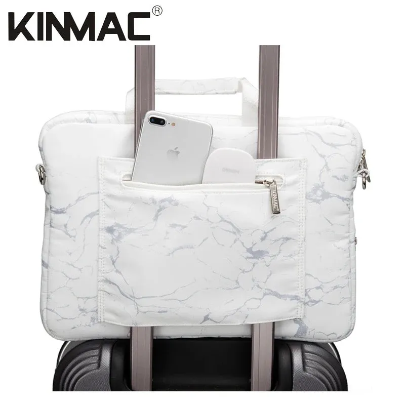 Kinmac 360° Super shockproof  13.3 Inch Laptop Shoulder Bag ( Eva Bubble protection, Waterproof Fabric, Luggage Strap, Extra Pockets) - White