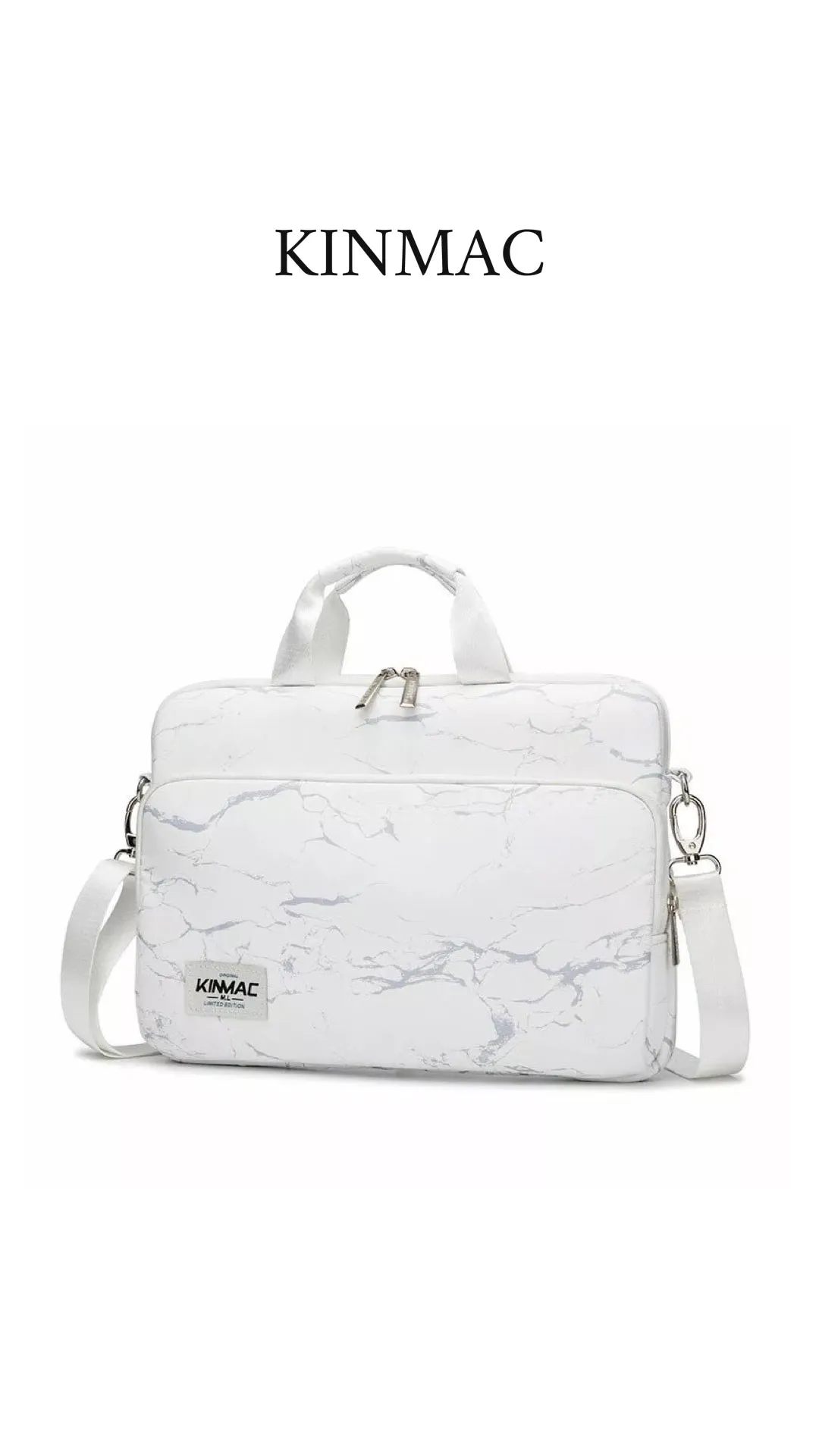 Kinmac 360° Super shockproof  13.3 Inch Laptop Shoulder Bag ( Eva Bubble protection, Waterproof Fabric, Luggage Strap, Extra Pockets) - White