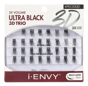 Kiss I Envy 3D Trio Ultra Black Long Length (Pack of 6)