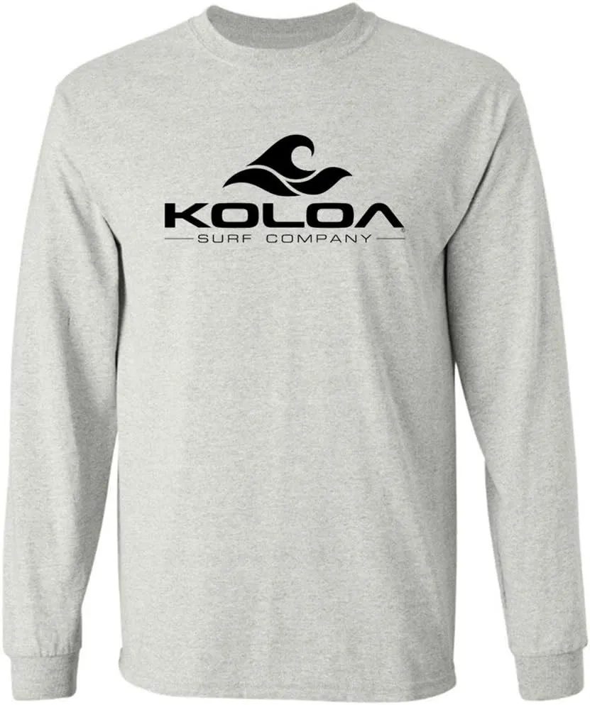 Koloa Surf. Wave Logo Long Sleeve Heavy Cotton T-Shirts in Regular, Big and Tall