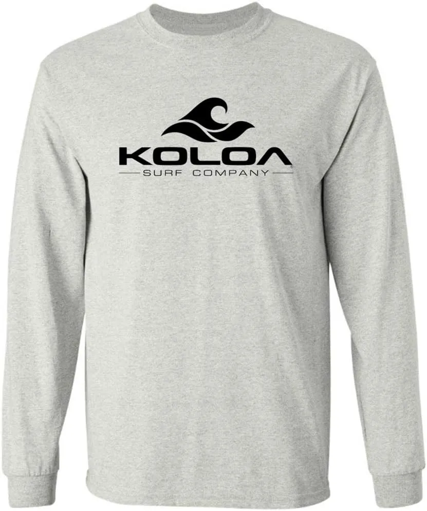 Koloa Surf. Wave Logo Long Sleeve Heavy Cotton T-Shirts in Regular, Big and Tall