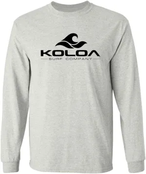 Koloa Surf. Wave Logo Long Sleeve Heavy Cotton T-Shirts in Regular, Big and Tall
