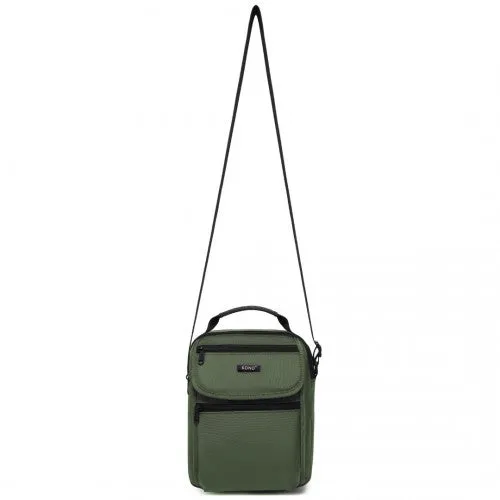 Kono Durable Men's Crossbody Shoulder Bag with Multiple Pockets - Messenger Bag - Green